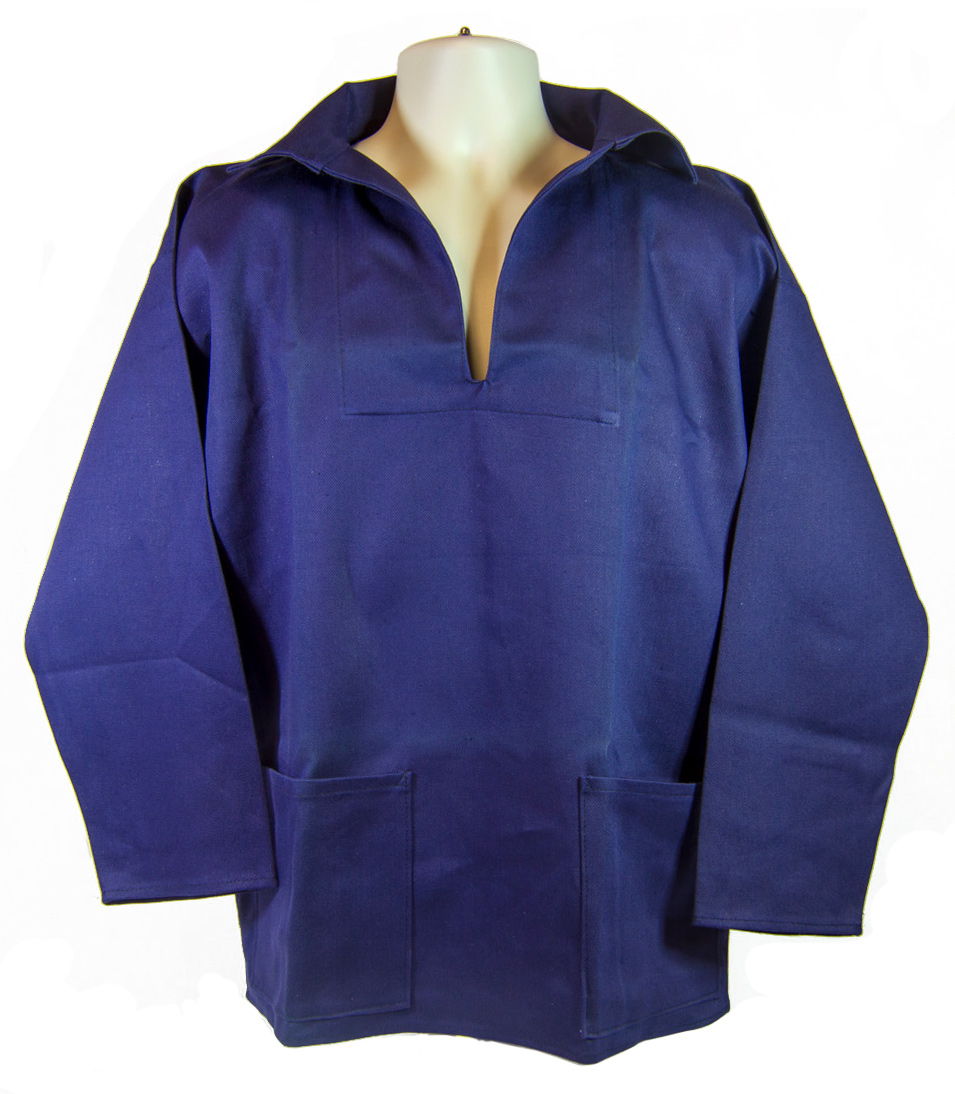 Guy Cotten Round Neck Cotton Smock - Navy, Unisex, Fishing / Outdoor Jacket